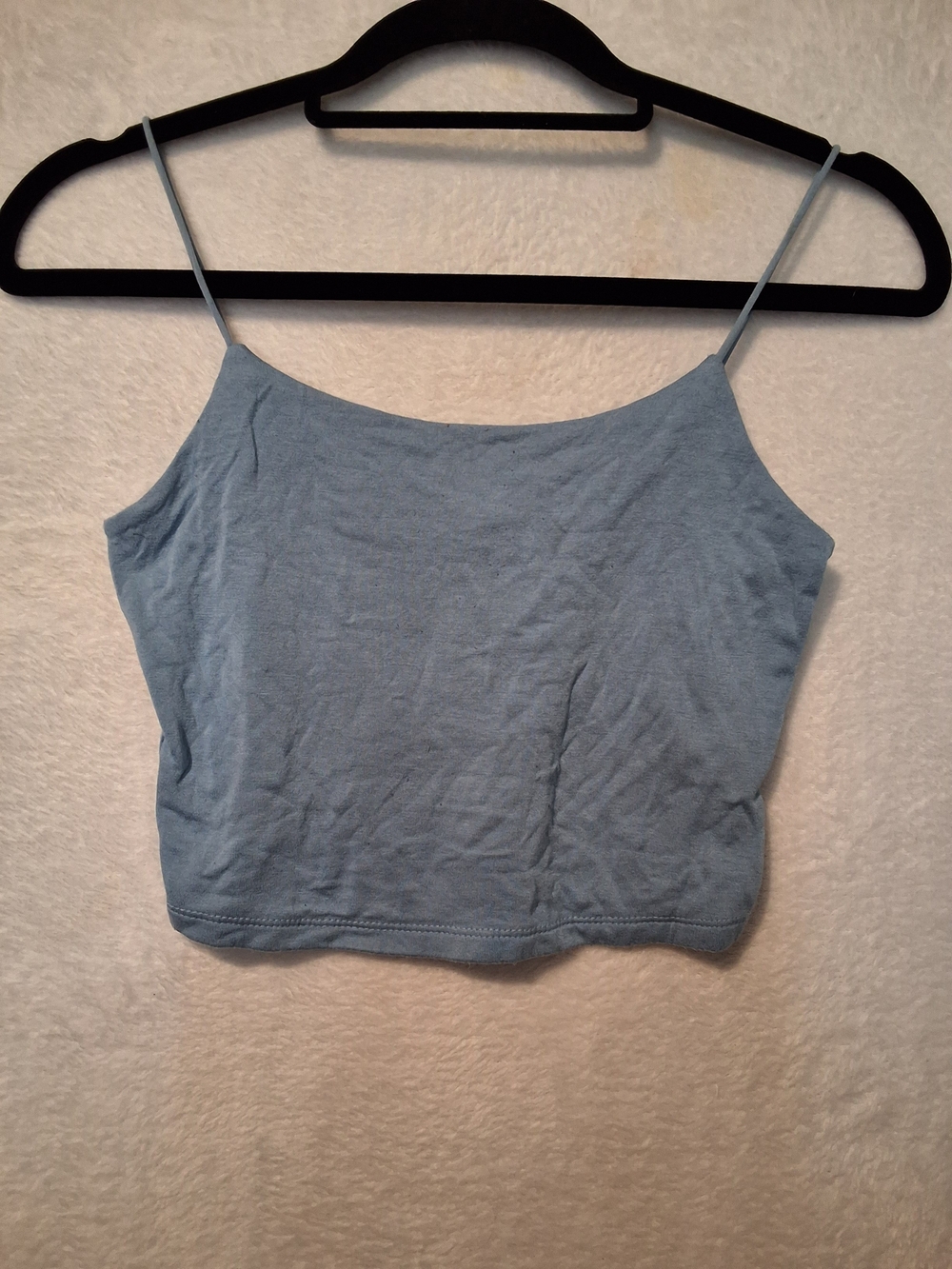 Ambiance Light Blue Spaghetti Strap Crop Cami
